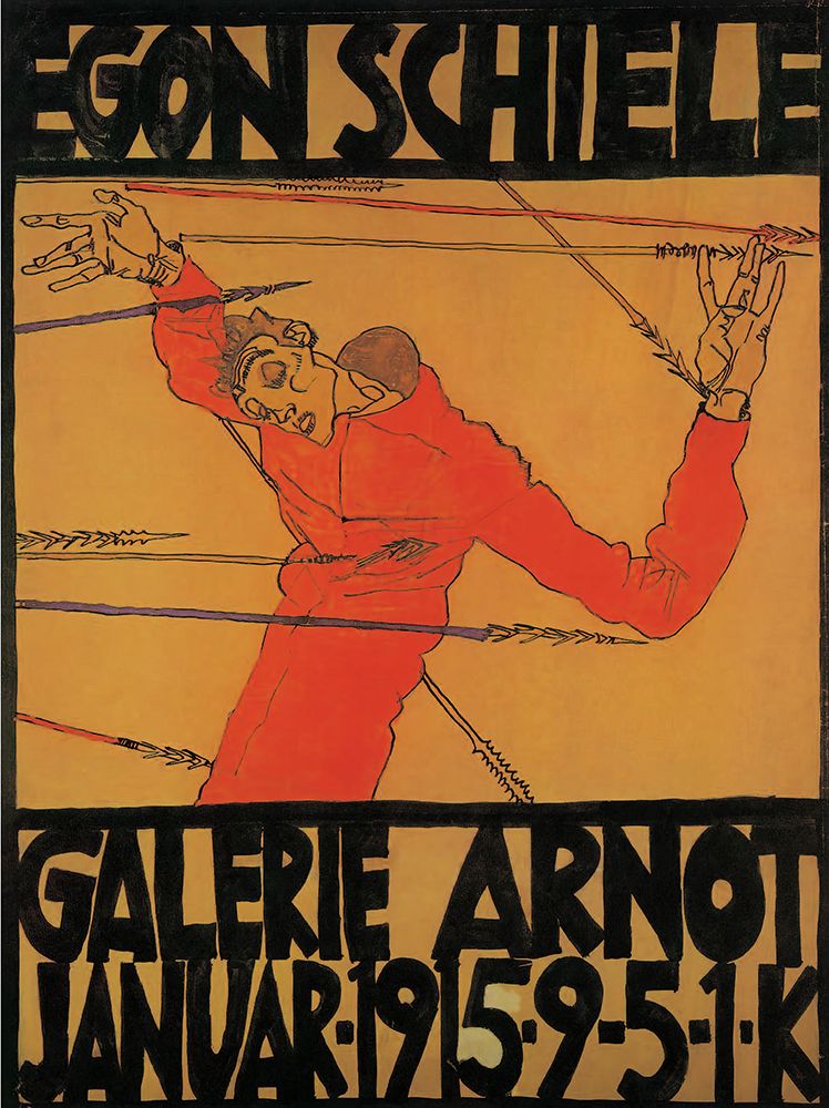Self-Portrait as St. Sebastian, Poster 1914 art print by Egon Schiele for $57.95 CAD