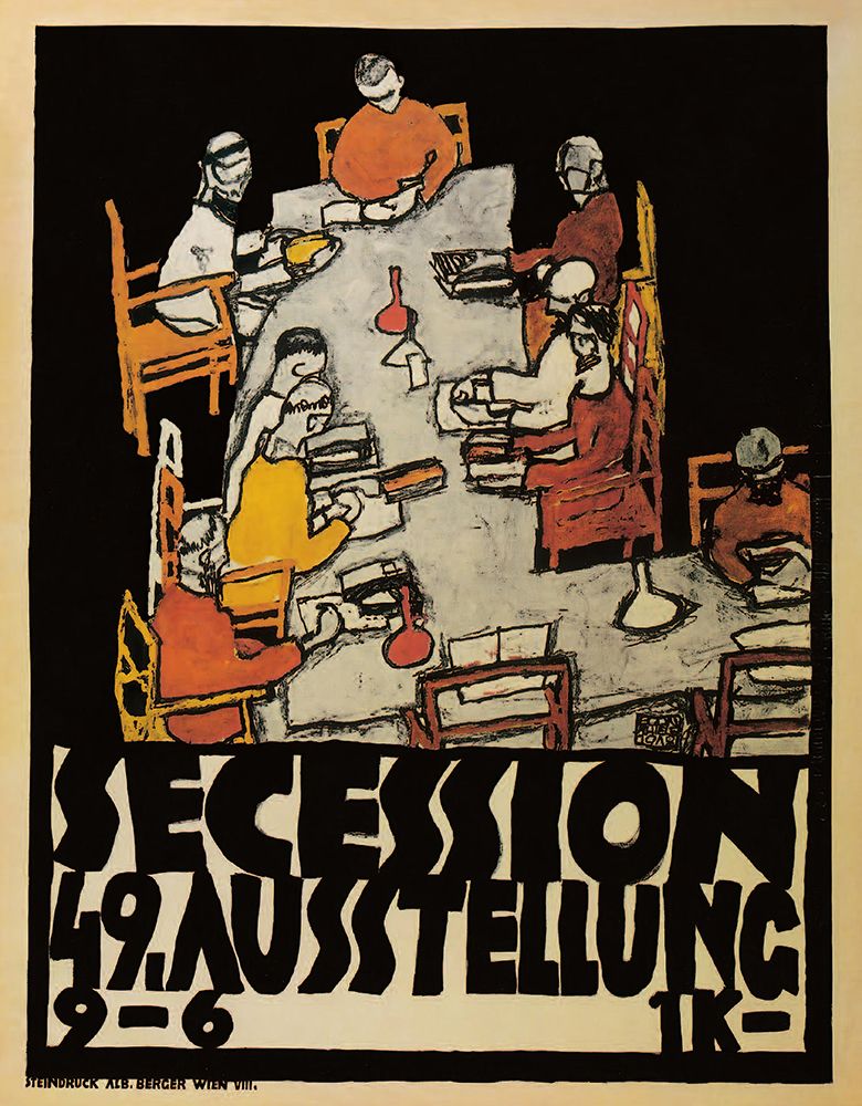The Friends Round Table, Poster 1918 art print by Egon Schiele for $57.95 CAD