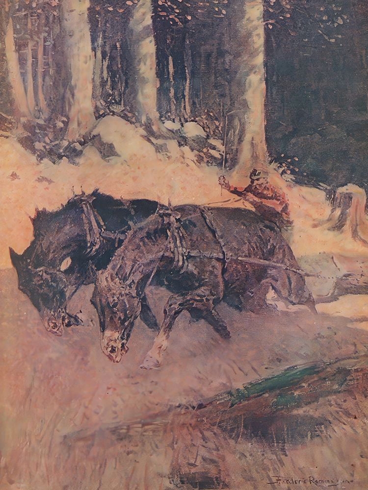 Snaking Logs to the Skidway 1906 art print by Frederic Remington for $57.95 CAD