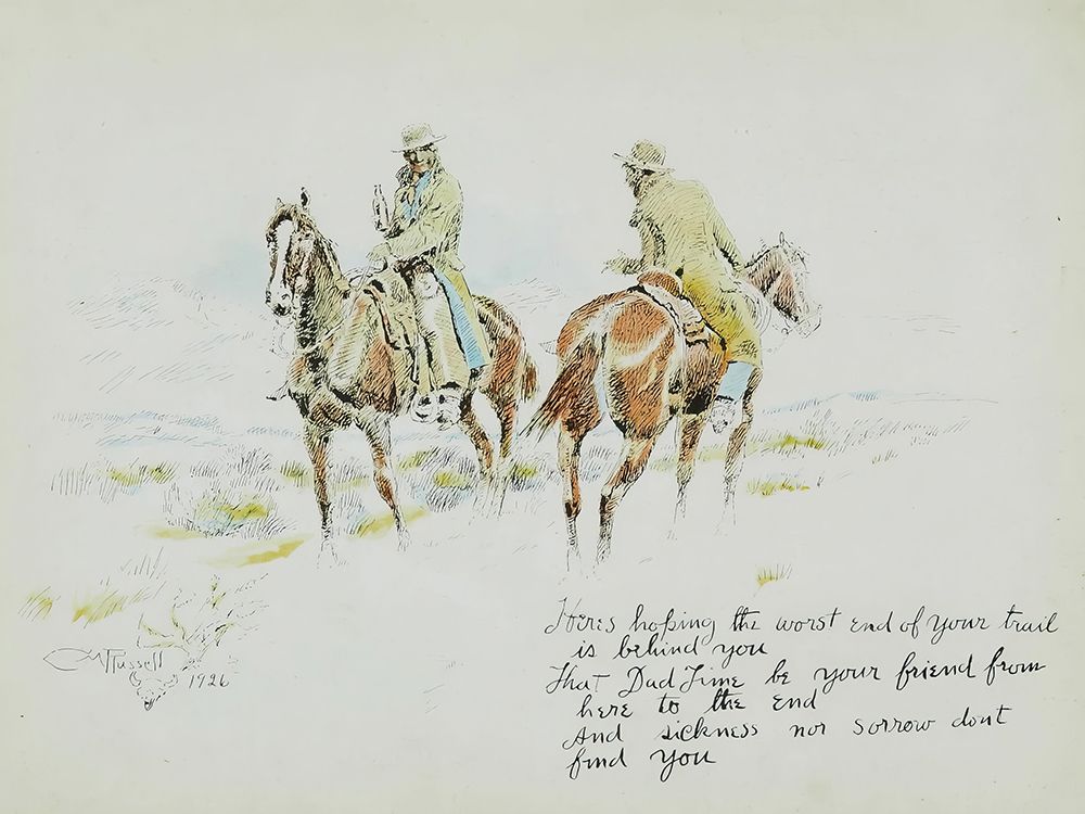 A Charles Russell Holiday Card 1926 art print by Charles Marion Russell for $57.95 CAD