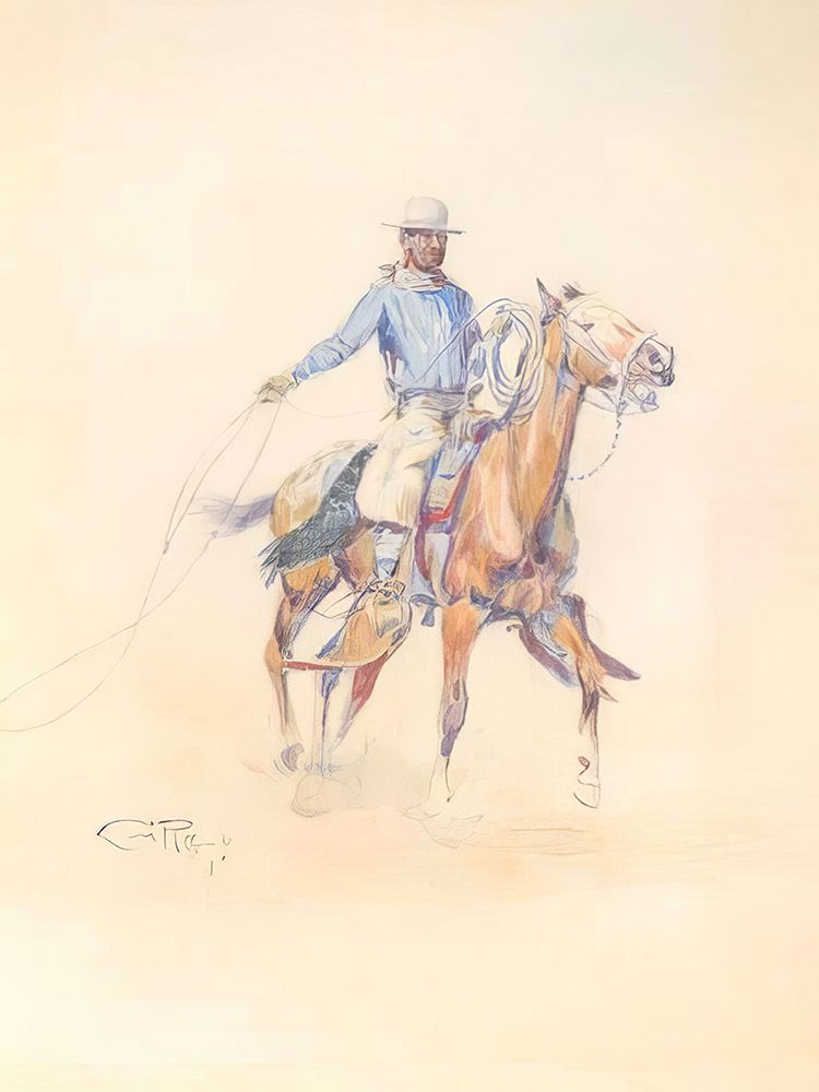 A Roper or Drag Loop 1901 art print by Charles Marion Russell for $57.95 CAD