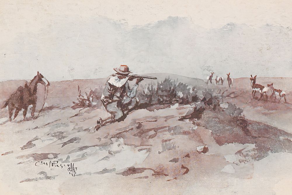 Antelope Hunting 1907 art print by Charles Marion Russell for $57.95 CAD