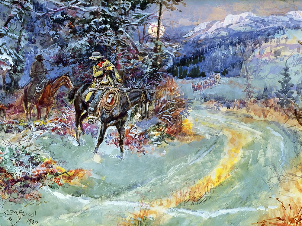 An Unscheduled Stop 1926 art print by Charles Marion Russell for $57.95 CAD