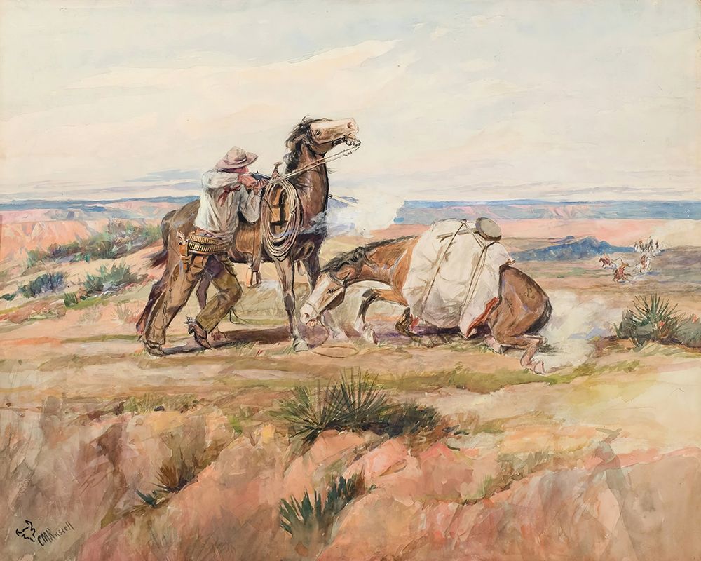 Attacked 1892 art print by Charles Marion Russell for $57.95 CAD