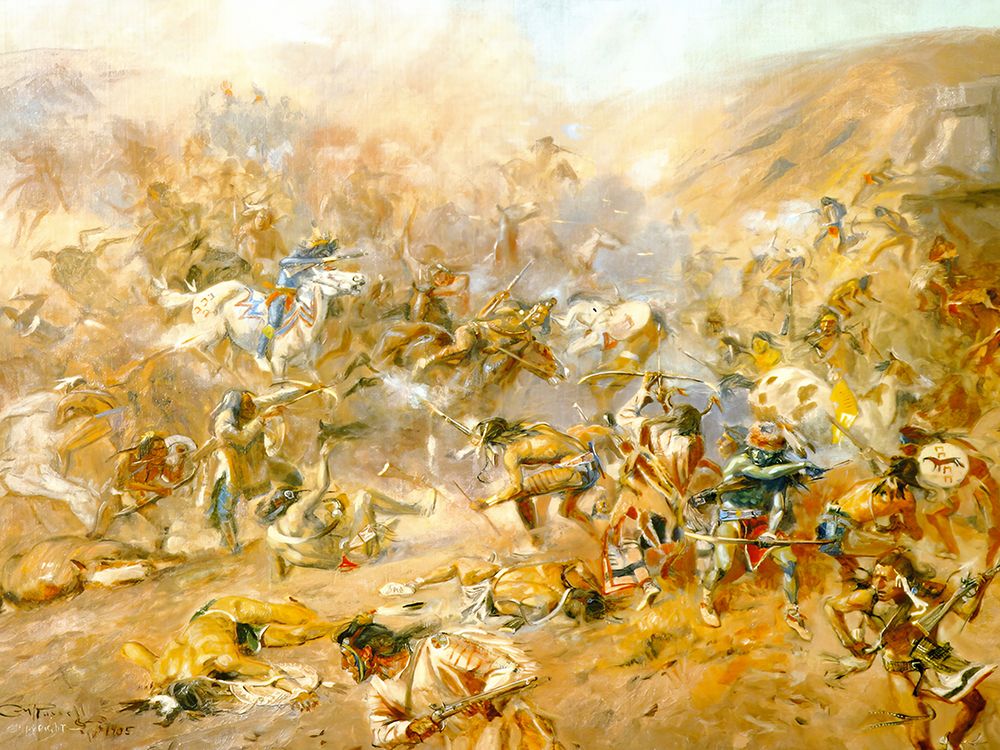 Battle of Belly River 1905 art print by Charles Marion Russell for $57.95 CAD