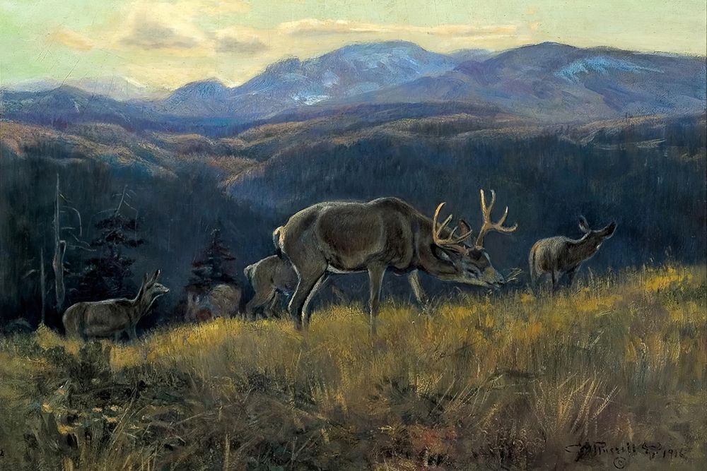 Black Tail Deer, Buffalo Days 1916 art print by Charles Marion Russell for $57.95 CAD