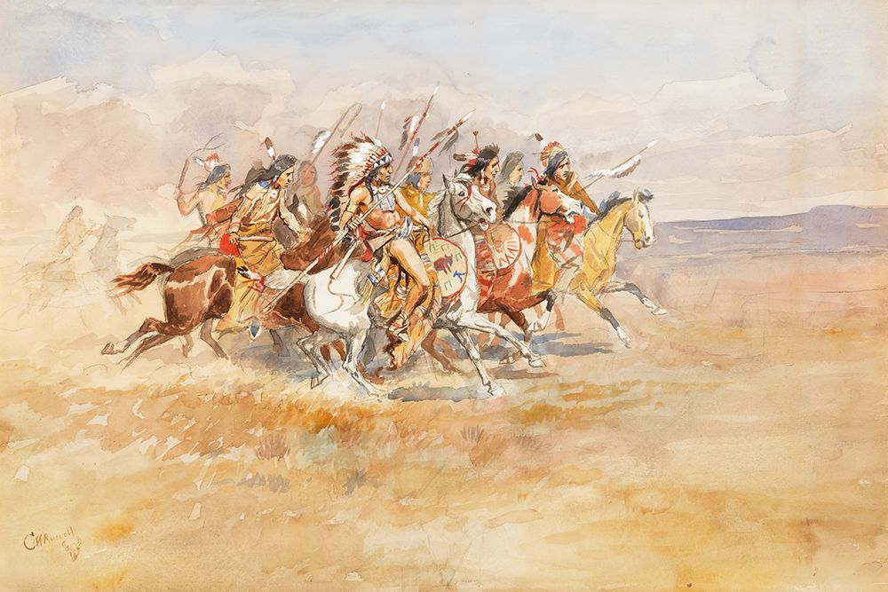 Blackfeet War Party 1896 art print by Charles Marion Russell for $57.95 CAD