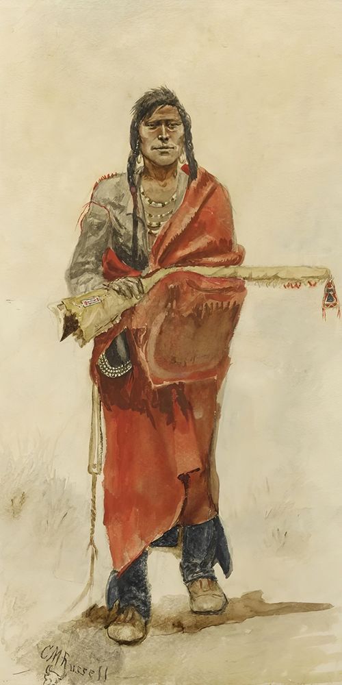 Blackfoot Indian 1890 art print by Charles Marion Russell for $57.95 CAD