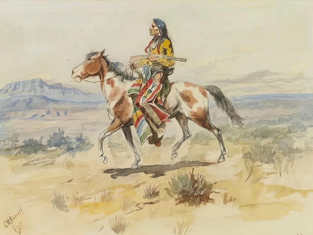 Blackfoot Indian, A Crow Scout art print by Charles Marion Russell for $57.95 CAD