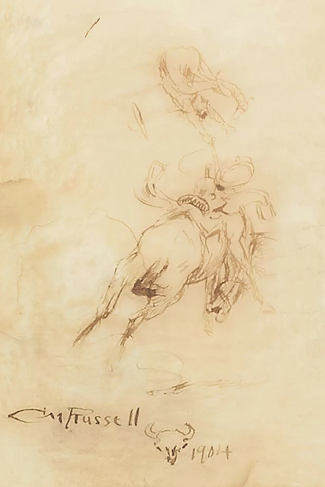 Bucking Horse and Rider 1904 art print by Charles Marion Russell for $57.95 CAD