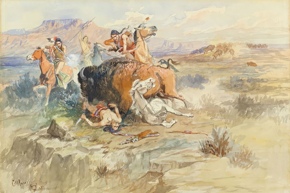 Buffalo Hunt No. 15 1896 art print by Charles Marion Russell for $57.95 CAD