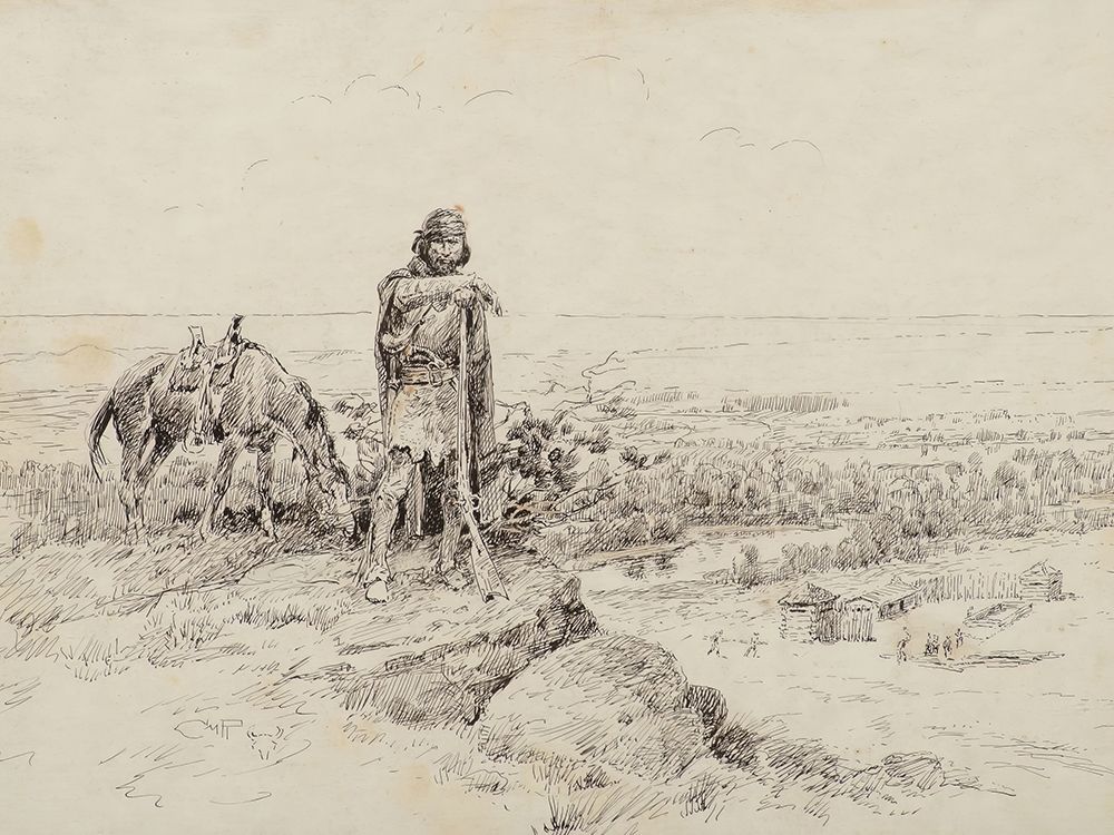 Building Fort Manuel in 1807 art print by Charles Marion Russell for $57.95 CAD