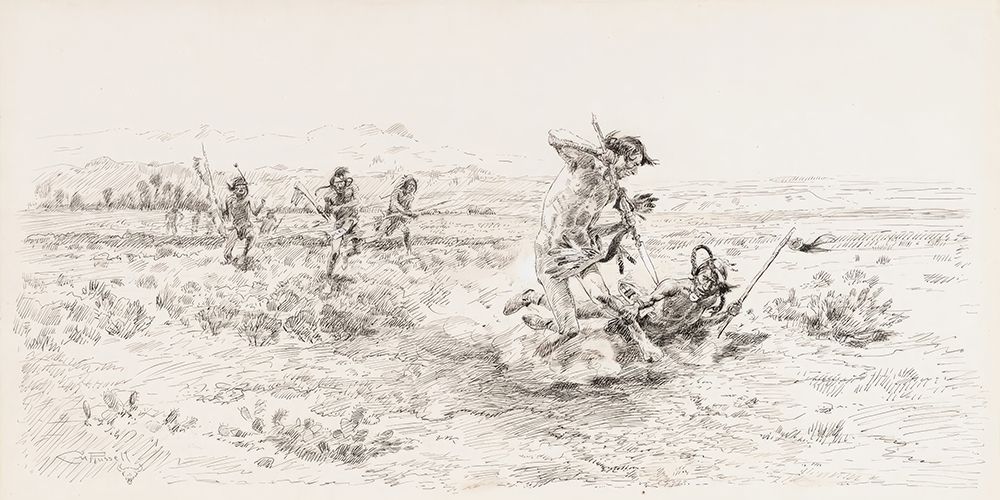 Colters Race for Life 1922 art print by Charles Marion Russell for $57.95 CAD