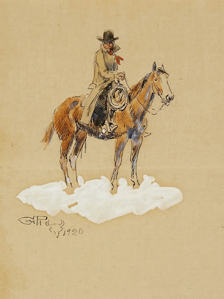 Cowboy on Horseback art print by Charles Marion Russell for $57.95 CAD