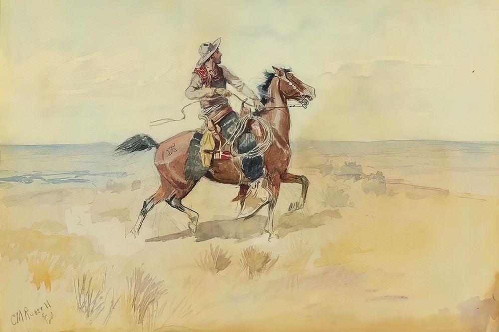 Cowboy on the Range art print by Charles Marion Russell for $57.95 CAD