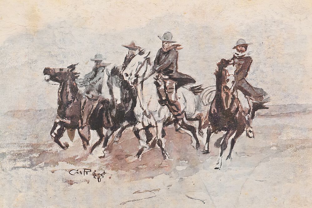 Cowboys Off for Town 1907 art print by Charles Marion Russell for $57.95 CAD