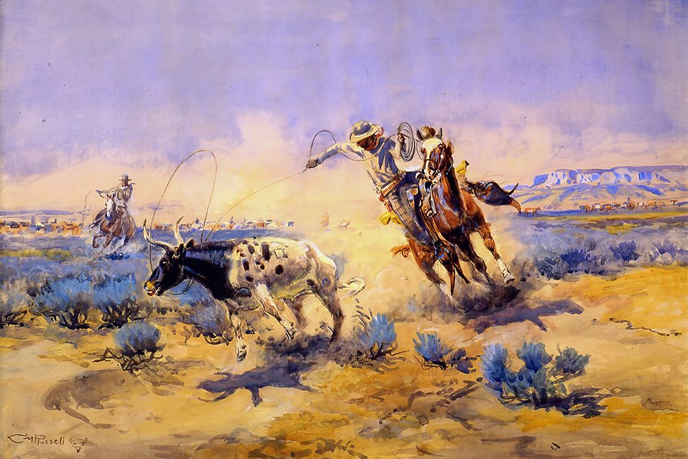 Cowboys from the Quarter Circle Box 1925 art print by Charles Marion Russell for $57.95 CAD