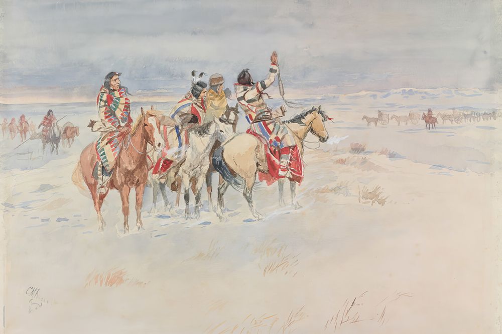 Crees Meeting Traders 1896 art print by Charles Marion Russell for $57.95 CAD