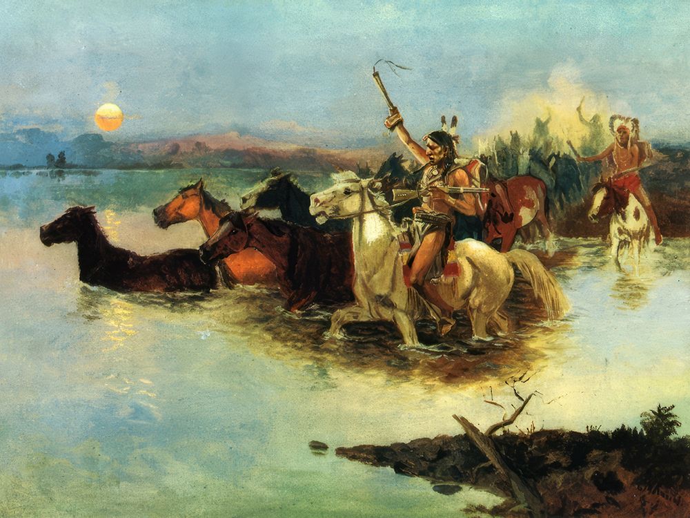 Crossing the Range 1890 art print by Charles Marion Russell for $57.95 CAD