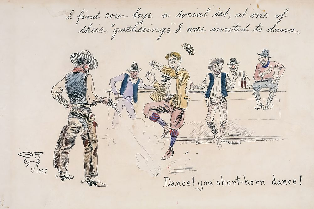 Dance, You Short-Horn Dance 1907 art print by Charles Marion Russell for $57.95 CAD