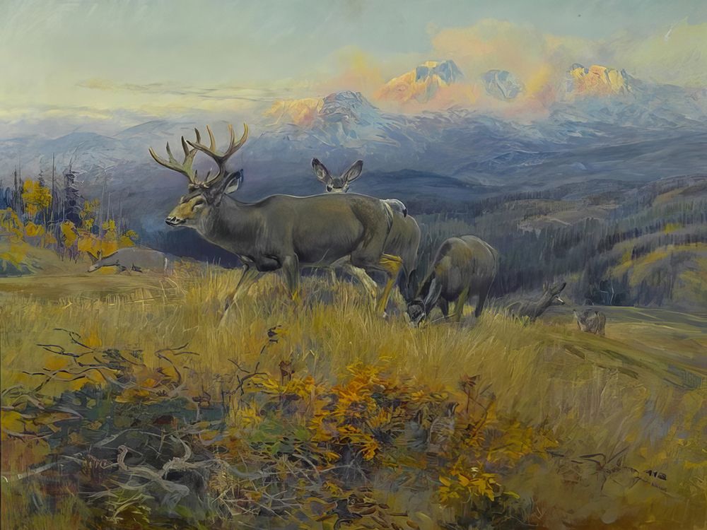 Deer in Landscape art print by Charles Marion Russell for $57.95 CAD