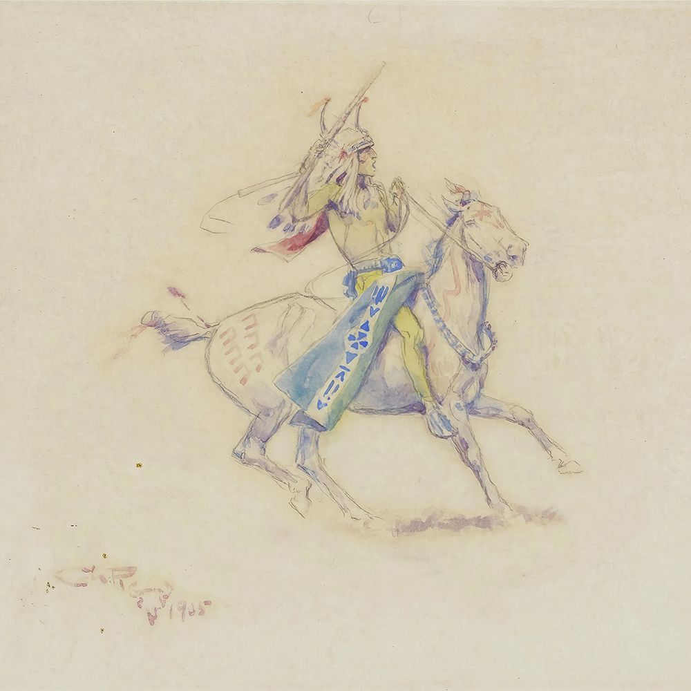 Fighting Indian 1905 art print by Charles Marion Russell for $57.95 CAD