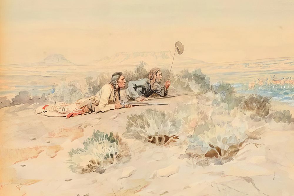 Flagging Antelope 1898 art print by Charles Marion Russell for $57.95 CAD