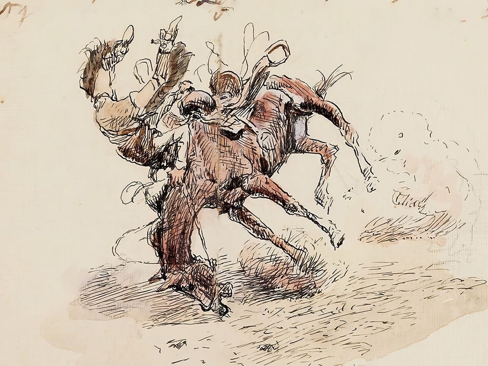 Friend Bob Letter Illustration 1913 I art print by Charles Marion Russell for $57.95 CAD