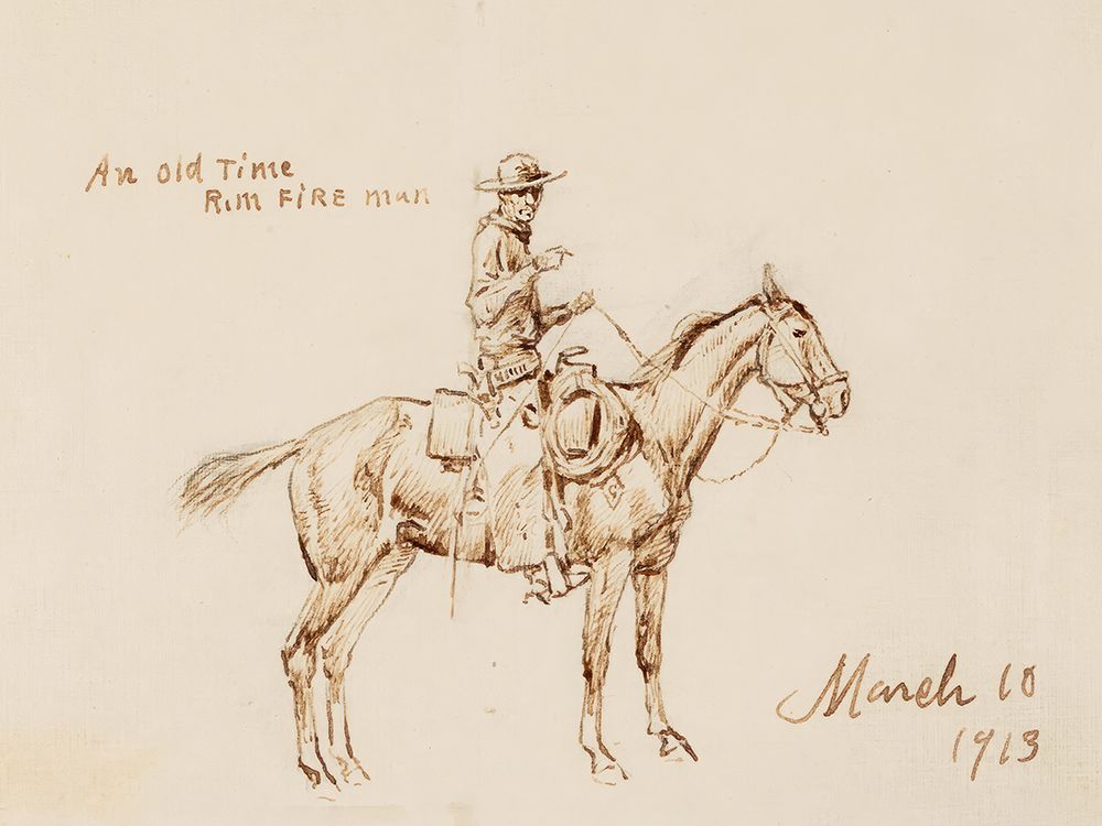 Friend Bob Letter Illustration 1913 II art print by Charles Marion Russell for $57.95 CAD