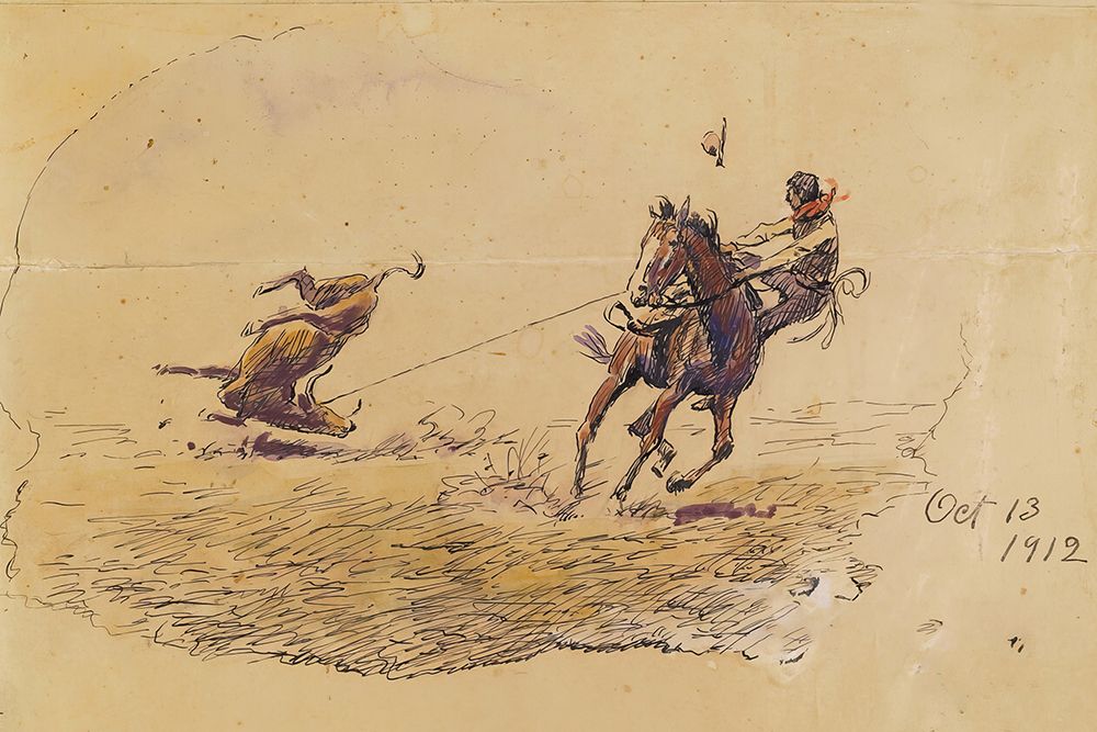 Friend Guy Letter Illustration 1912 III art print by Charles Marion Russell for $57.95 CAD