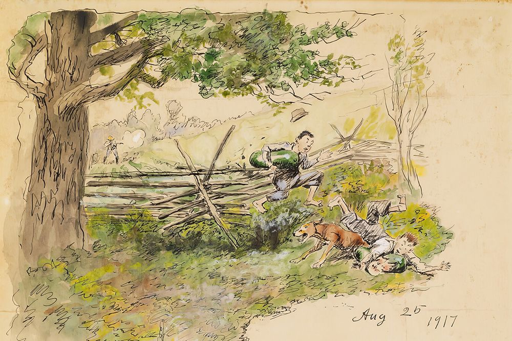 Friend Jim Letter Illustration 1917 art print by Charles Marion Russell for $57.95 CAD