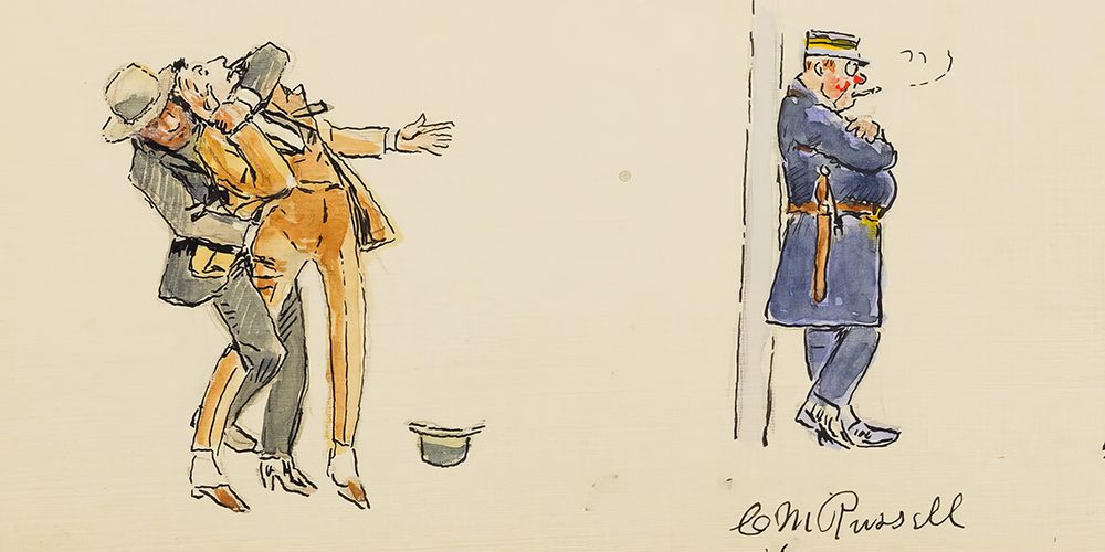Friend Sid Letter Illustration 1920 art print by Charles Marion Russell for $57.95 CAD