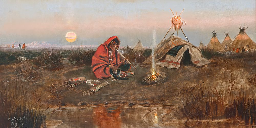 Grubpile The Evening Pipe art print by Charles Marion Russell for $57.95 CAD