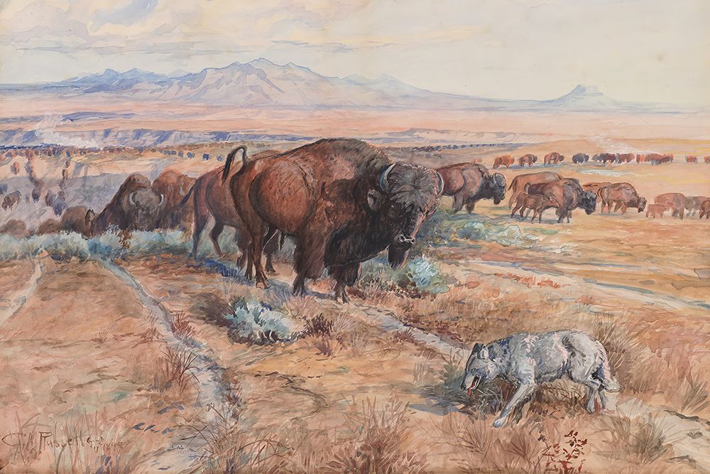 Guardian of the Herd art print by Charles Marion Russell for $57.95 CAD