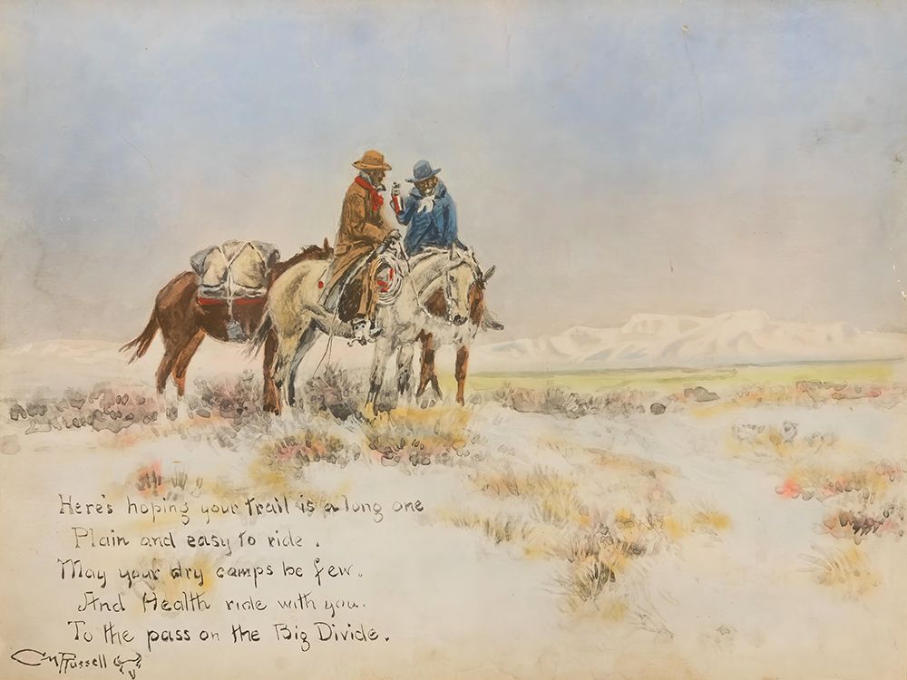 Heres Hoping Your Trail is a Long One art print by Charles Marion Russell for $57.95 CAD