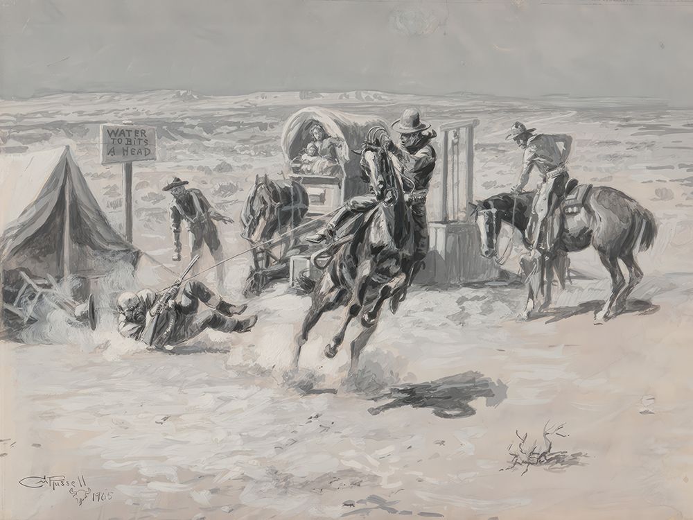 He Snaked old Texas Pete art print by Charles Marion Russell for $57.95 CAD