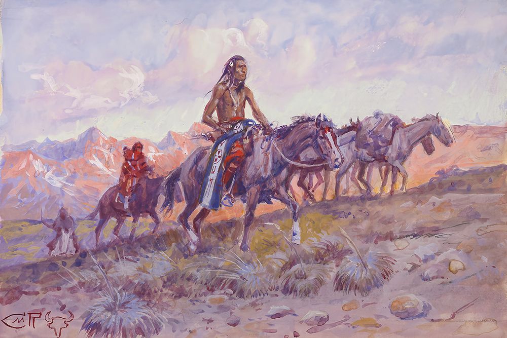 His Wealth, Braves on the March art print by Charles Marion Russell for $57.95 CAD