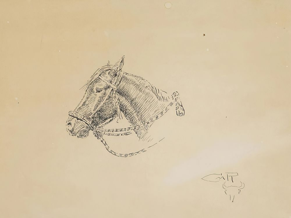 Horse Head, Left Side art print by Charles Marion Russell for $57.95 CAD