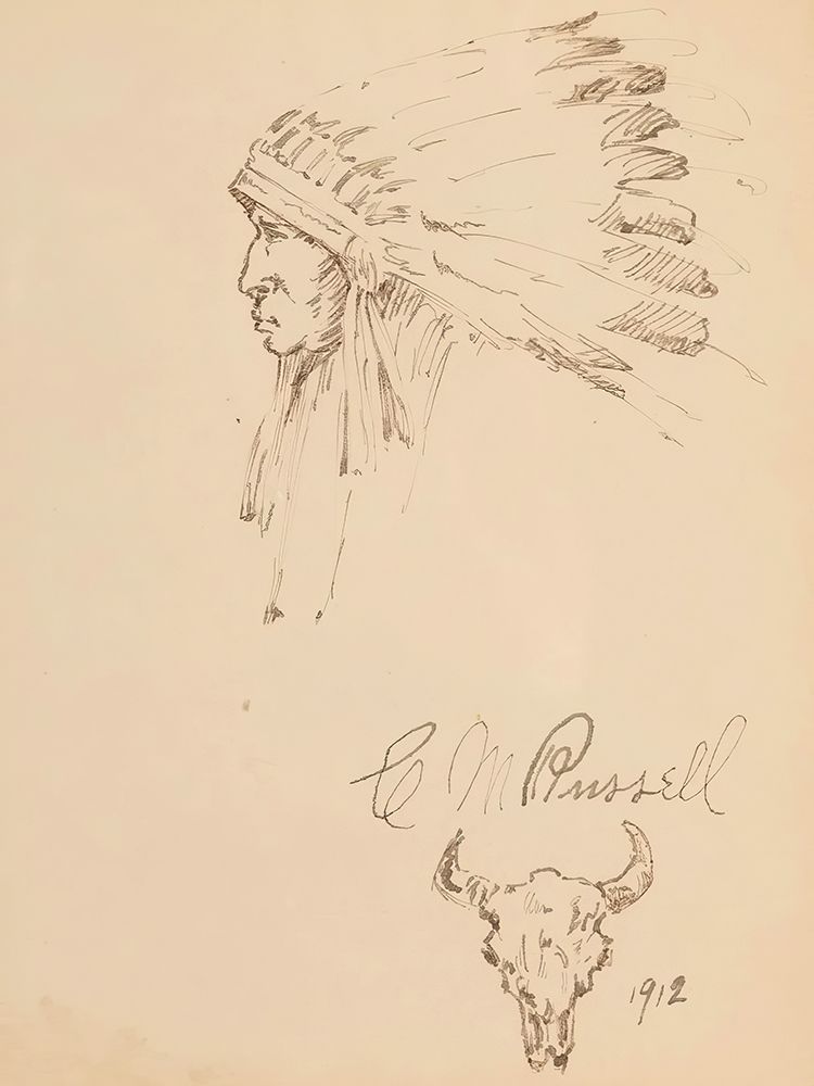 Indian Chief 1912 art print by Charles Marion Russell for $57.95 CAD