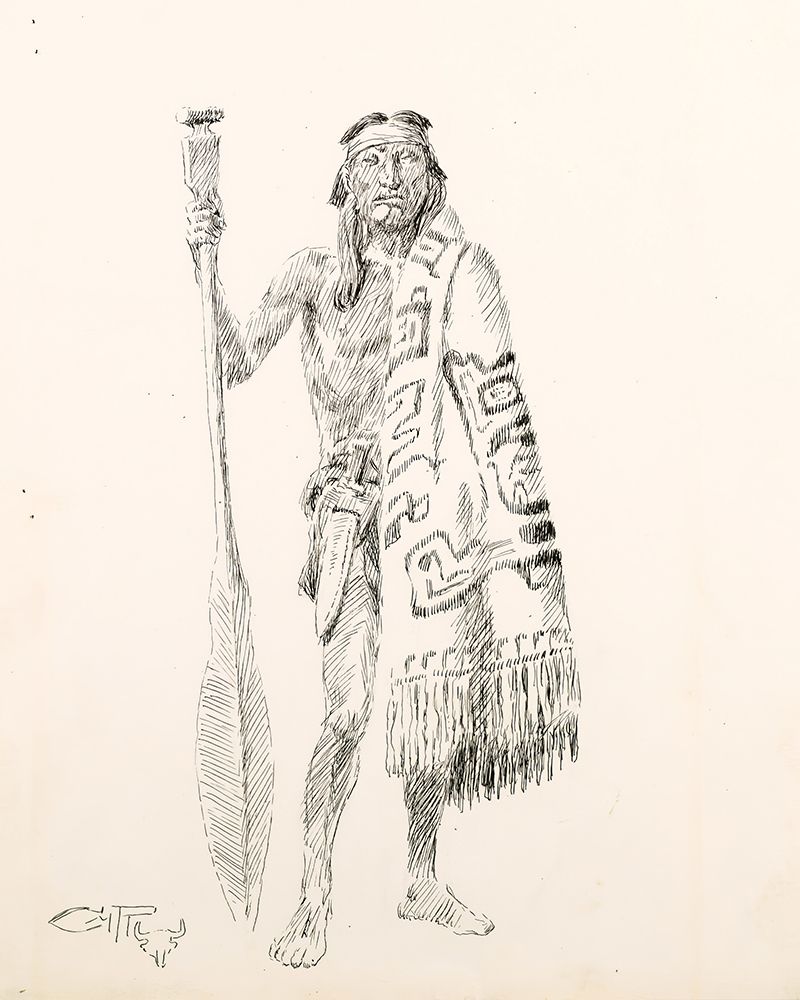 Indian Harry in Borrowed Finery 1911 art print by Charles Marion Russell for $57.95 CAD