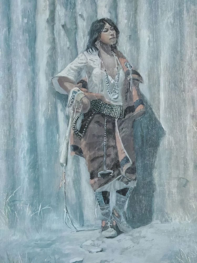 Indian Maid at Stockade art print by Charles Marion Russell for $57.95 CAD