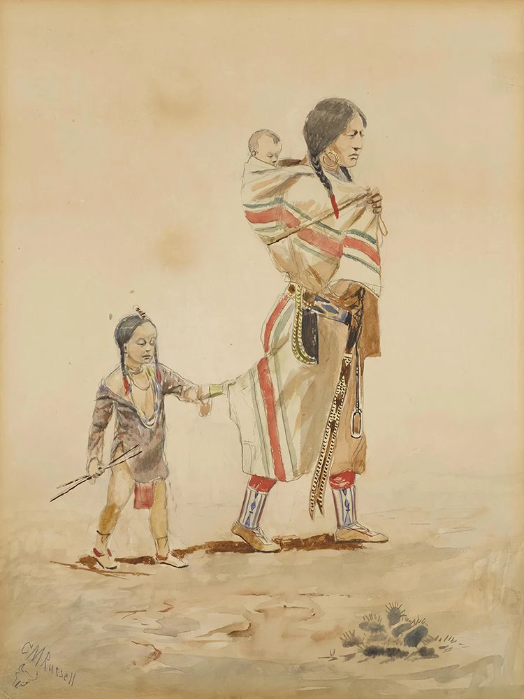 Indian Mother 1891 art print by Charles Marion Russell for $57.95 CAD
