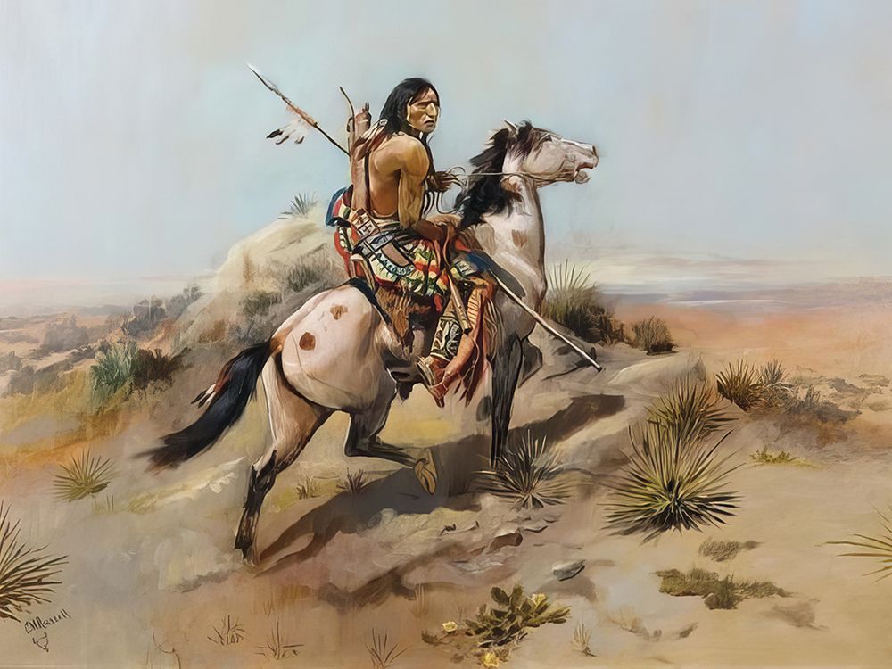 Indian Scout on Horseback art print by Charles Marion Russell for $57.95 CAD