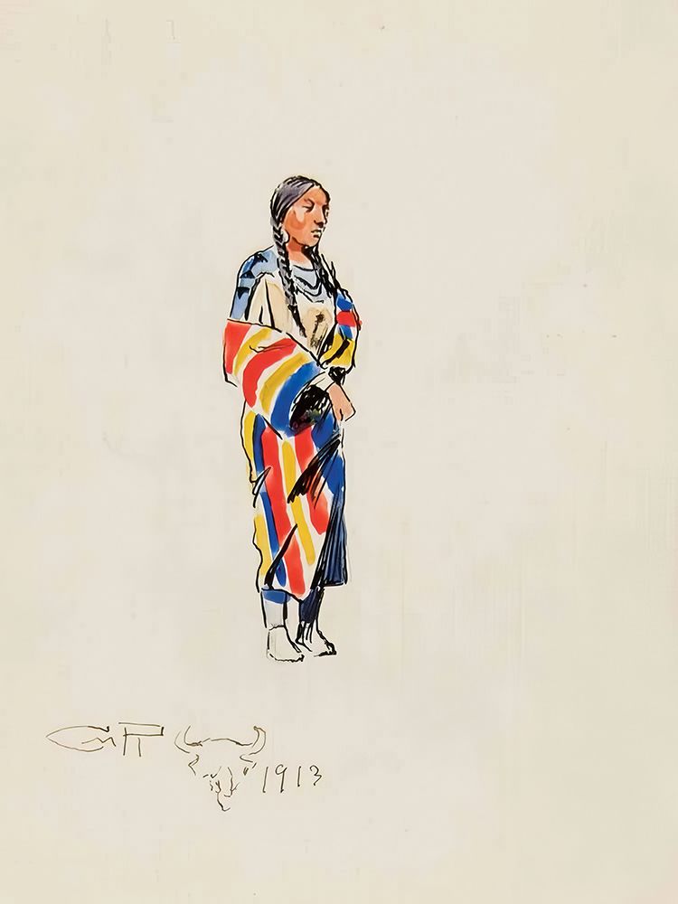 Indian Woman 1913 art print by Charles Marion Russell for $57.95 CAD