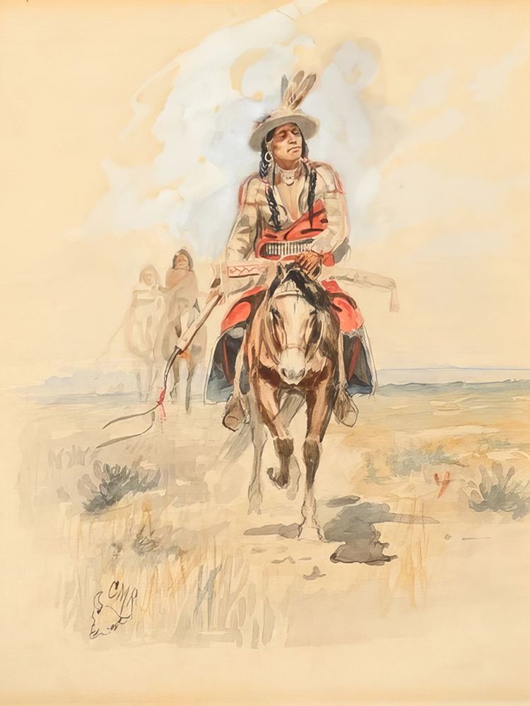 Indians Crossing the Plains art print by Charles Marion Russell for $57.95 CAD