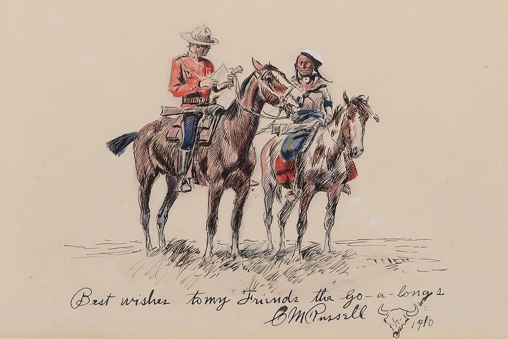 Inspection of a Permit dated April 13, 1983 art print by Charles Marion Russell for $57.95 CAD