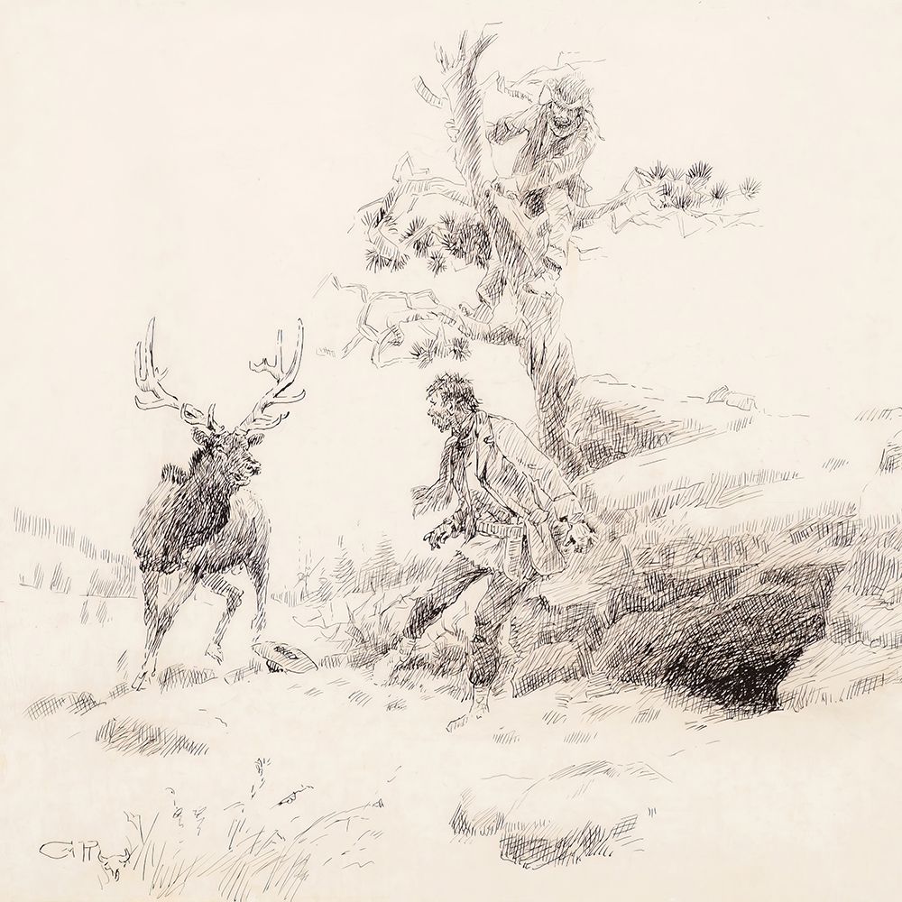 Jack Goes Back, but He Dont Stay Long 1925 art print by Charles Marion Russell for $57.95 CAD