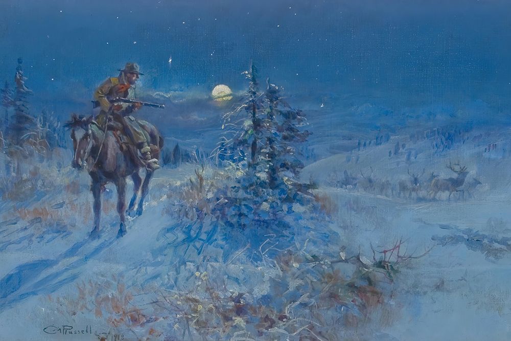 Joshing Moon 1918 art print by Charles Marion Russell for $57.95 CAD