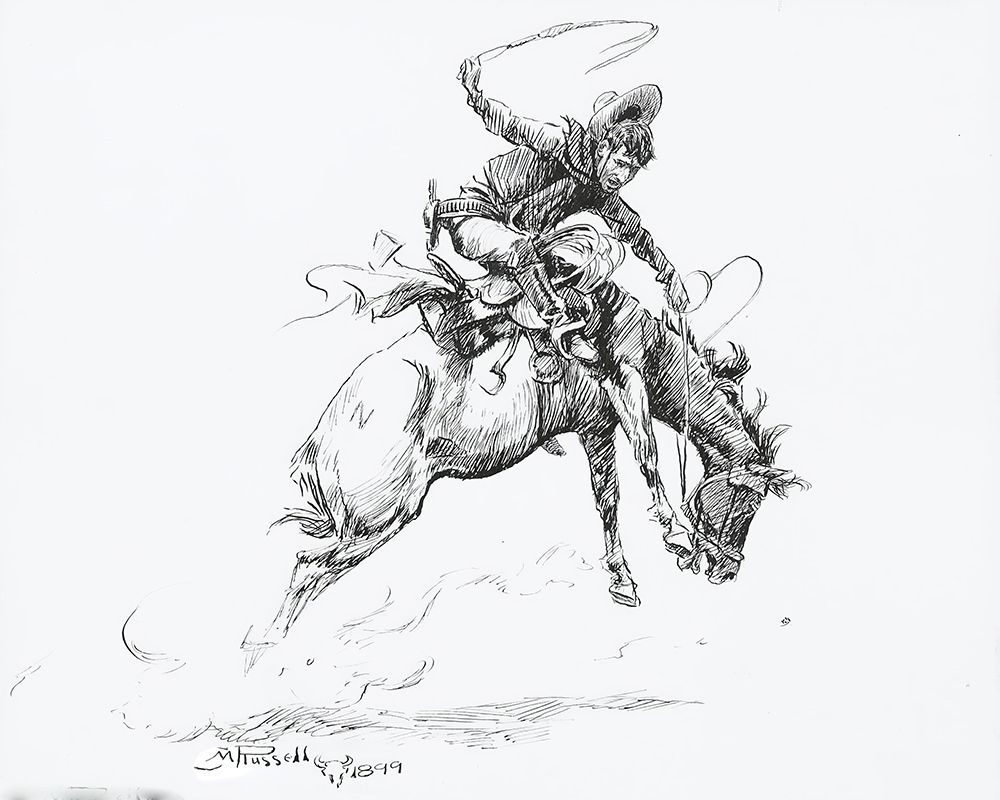 Judith Basin, Bronc Twister 1899 art print by Charles Marion Russell for $57.95 CAD