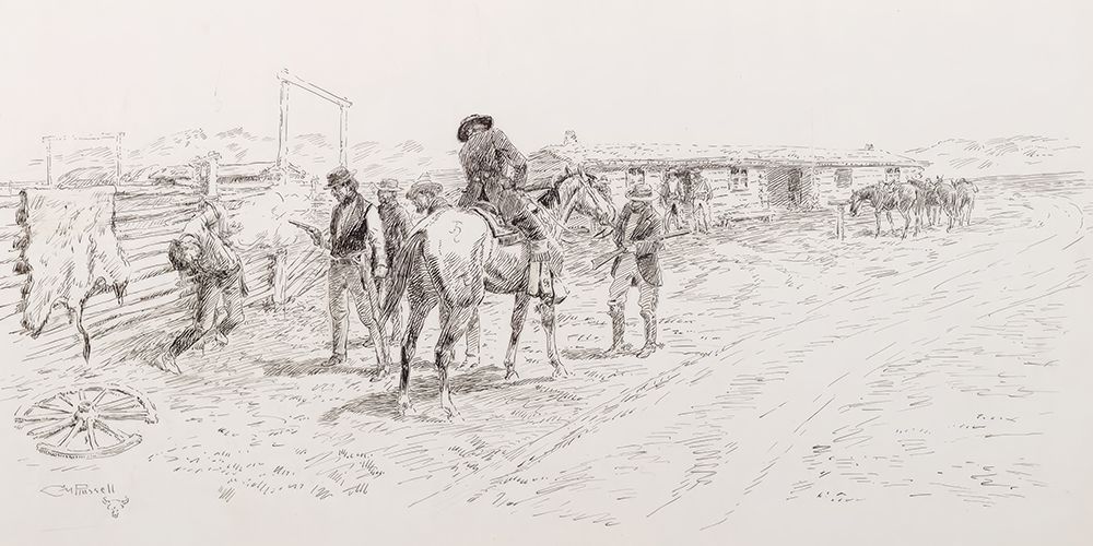 Killing of Jules Reni by Slade 1922 art print by Charles Marion Russell for $57.95 CAD